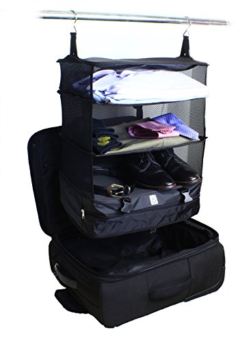 Stow-N-Go Portable Luggage System - Large - Black, Packable Hanging ...