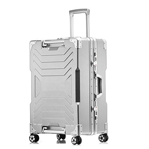 aluminum checked luggage