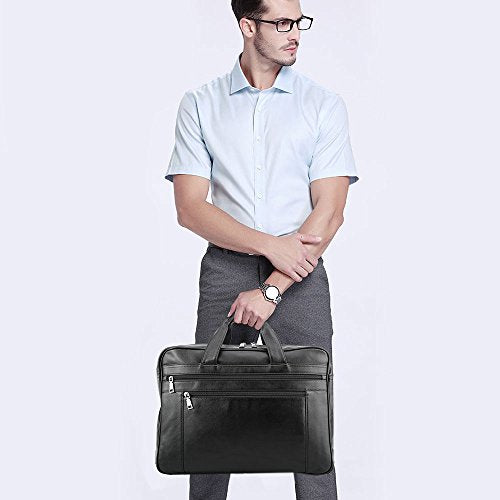 BAIGIO Men's Briefcase Real Calfskin Leather Laptop Bags Messenger Bags ...