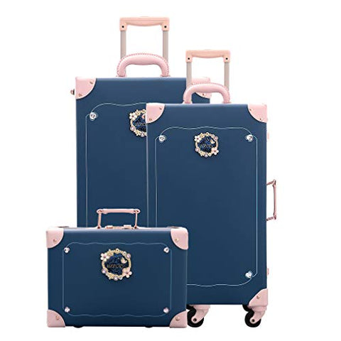 Urecity Vintage Luggage Sets With Swivel Caster Wheels And Combination Lock