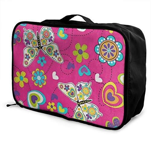 Travel Bags Bright Floral Print Butterfly Portable Storage Inspiring ...