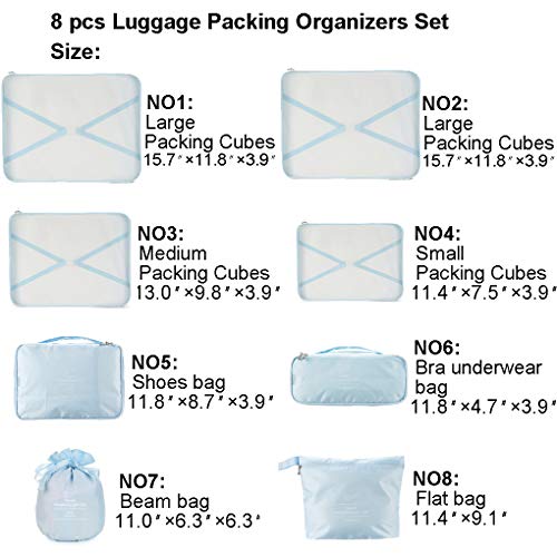 Shop Travel Packing Cubes 8 Pcs Set, Luggage – Luggage Factory