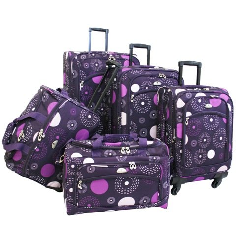 american flyer luggage purple