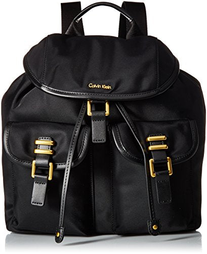 Calvin Klein womens Calvin Klein Bailey Nylon Backpack, black/gold, One ...