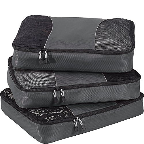 eBags Large Packing Cubes for Travel - 3pc Set - (Titanium)