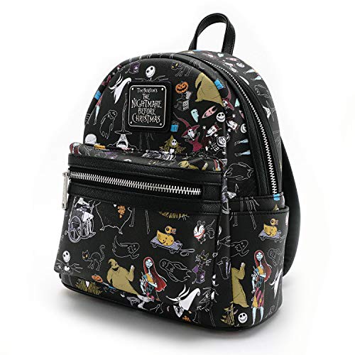 Loungefly Nightmare Before Christmas All Character Mini Backpack Black