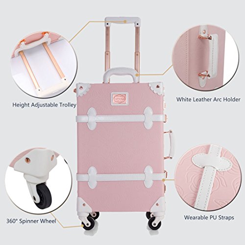 vintage pink luggage