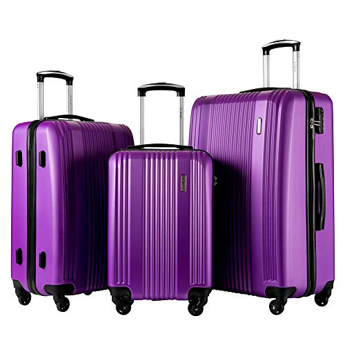 purple spinner luggage sets