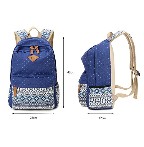 Dot Casual Canvas Backpack Bag, Fashion Cute Lightweight Backpacks for ...