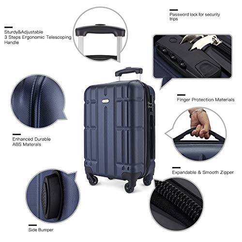 SHOWKOO Luggage Sets Suitcase Spinner Lightweight Durable for Travels ...
