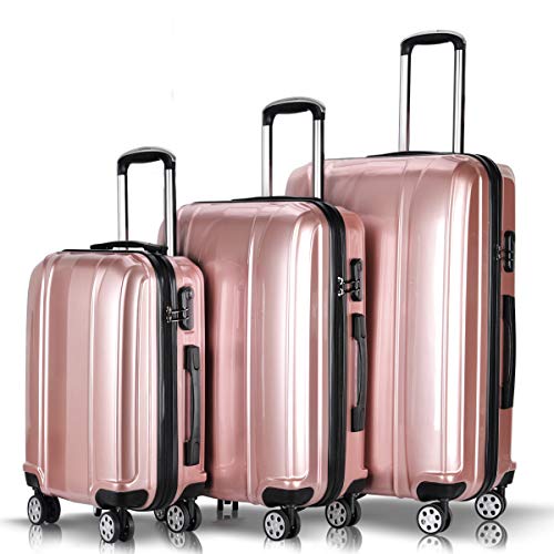 Goplus 3Pcs Luggage Set, Hardside Travel Suitcase, 20