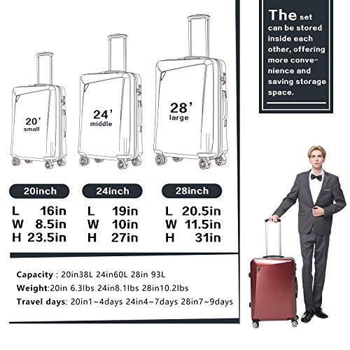 Shop Coolife Luggage 3 Piece Sets Pc+Abs Spin – Luggage Factory