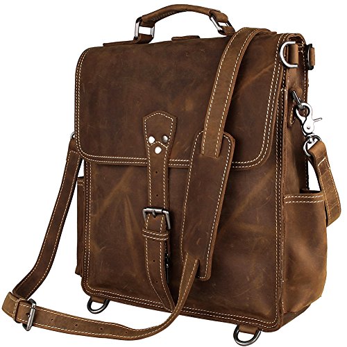 large leather laptop backpack