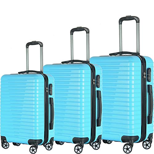 light blue luggage sets