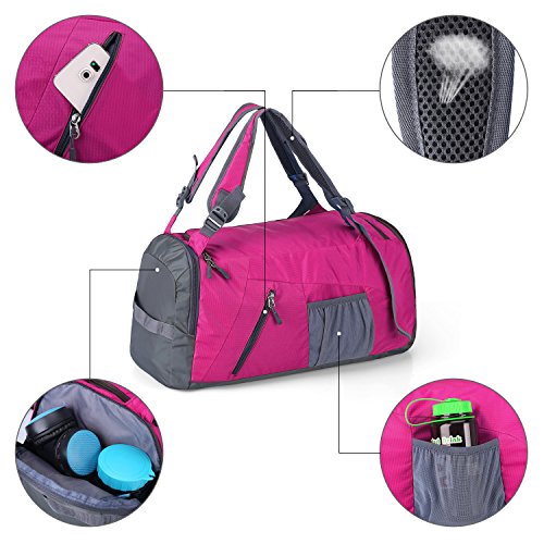 G4Free Lightweight Sports Gym Bag Travel Duffle Backpack with Shoes ...