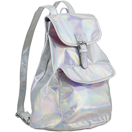 Shop BJX Iridescent Silver Holographic Flap B – Luggage Factory