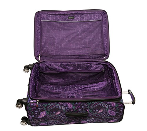 purple paisley luggage set