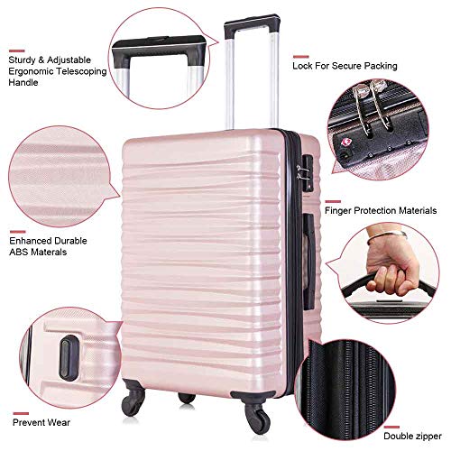 4 Piece Luggage Sets, Expandable Hardshell ABS Luggage Sets with TSA ...