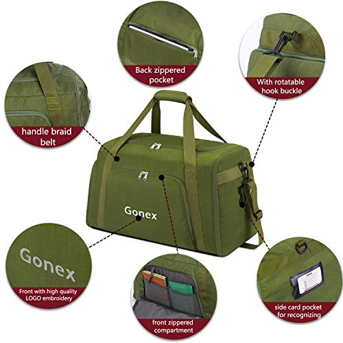 Gonex 60L Travel Duffle Bag, Weekender Overnight Duffel Bag with Shoe ...
