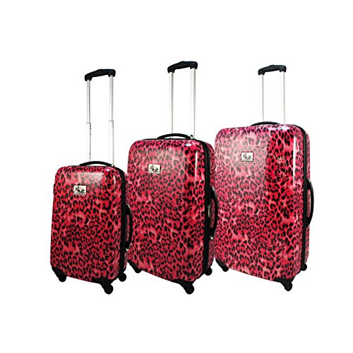 pink leopard luggage