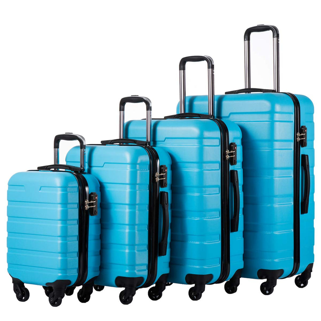 COOLIFE Luggage 4 Piece Set Suitcase Spinner Hardshell Lightweight TSA ...