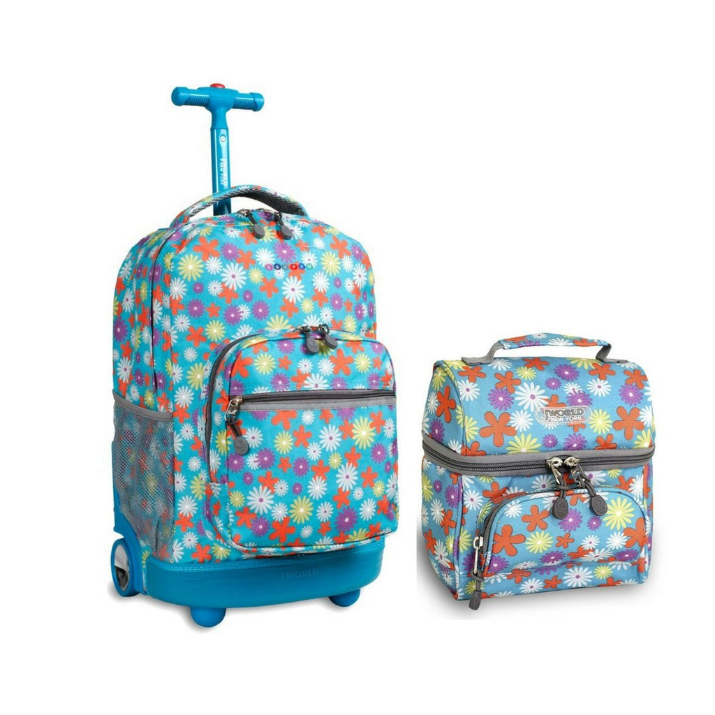 J World Combo Rolling Backpack & Lunch Bag Back to School Bundle Set ...