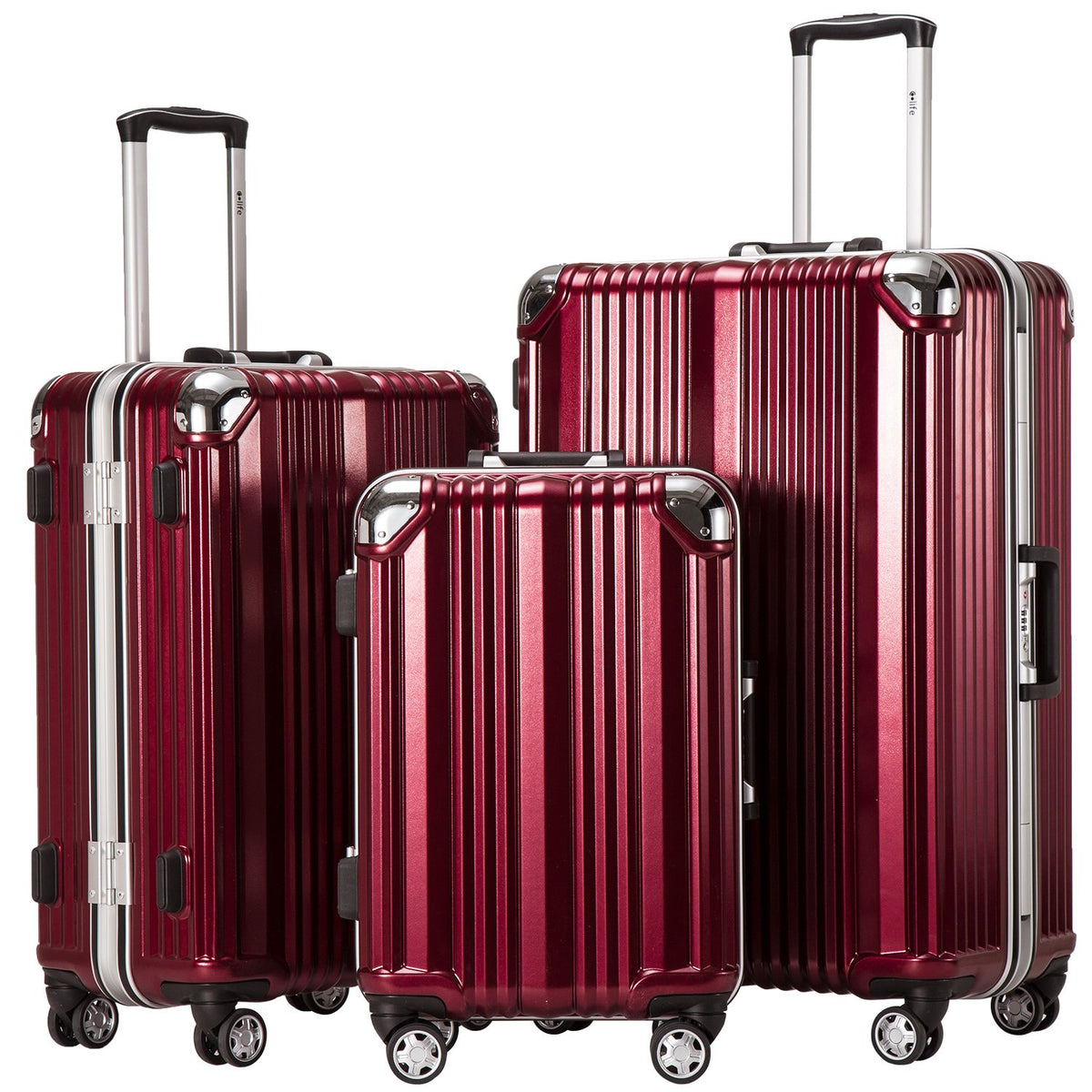 metal travel luggage