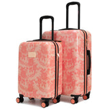 BADGLEY MISCHKA Essence 2 Piece Hard Spinner Luggage Set (Pink Lace, Medium+Carry-on)