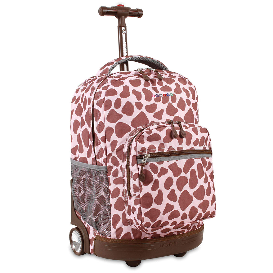 J World New York Sunrise 18-inch Rolling Backpack - Pink Zulu Designer ...