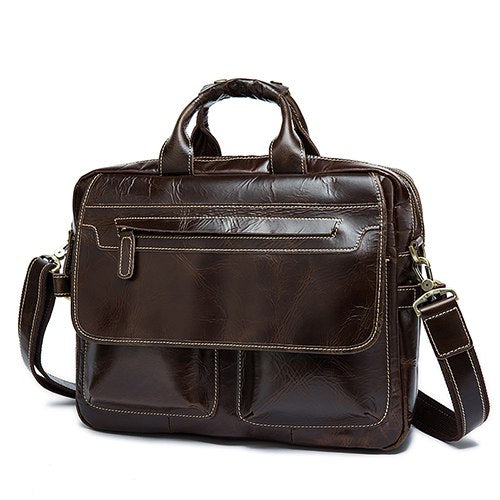 Westal Leather Men Briefcase Portfolio Handbags Tote Bags Shoulder ...