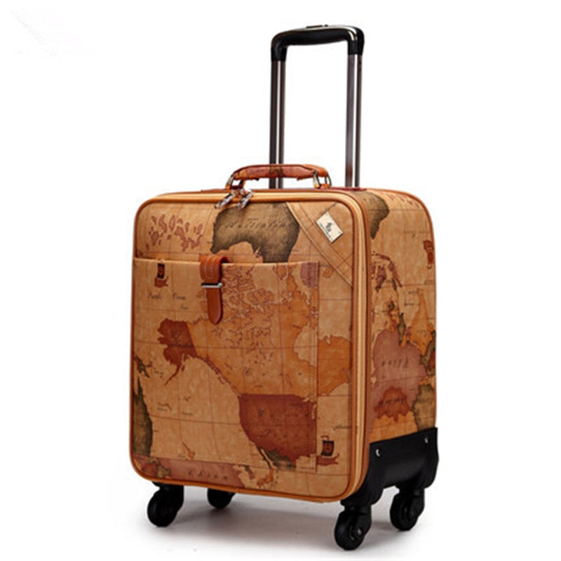 Shop 1Pc 16 18 20 Inch Map Printing Suitcase – Luggage Factory