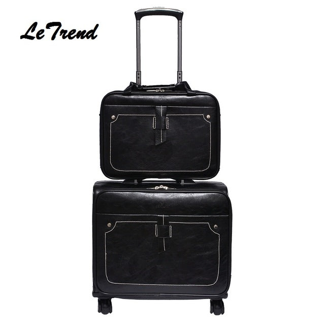 mens leather luggage sets