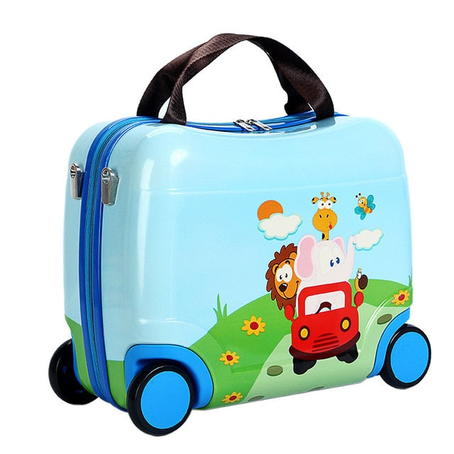 Kids Luggage Spinner Unisex Suitcase Multifunction Sitting Travel ...