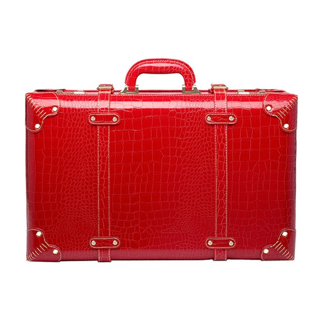 red leather travel bag