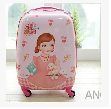 girls rolling luggage