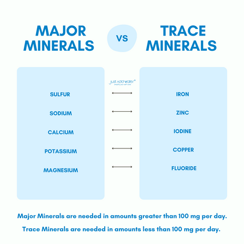 Trace minerals vs. major minerals