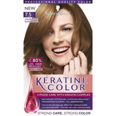 Schwarzkopf Keratine Color Haarverf 7.5 Caramelblond 1 Set Vitamins.nl