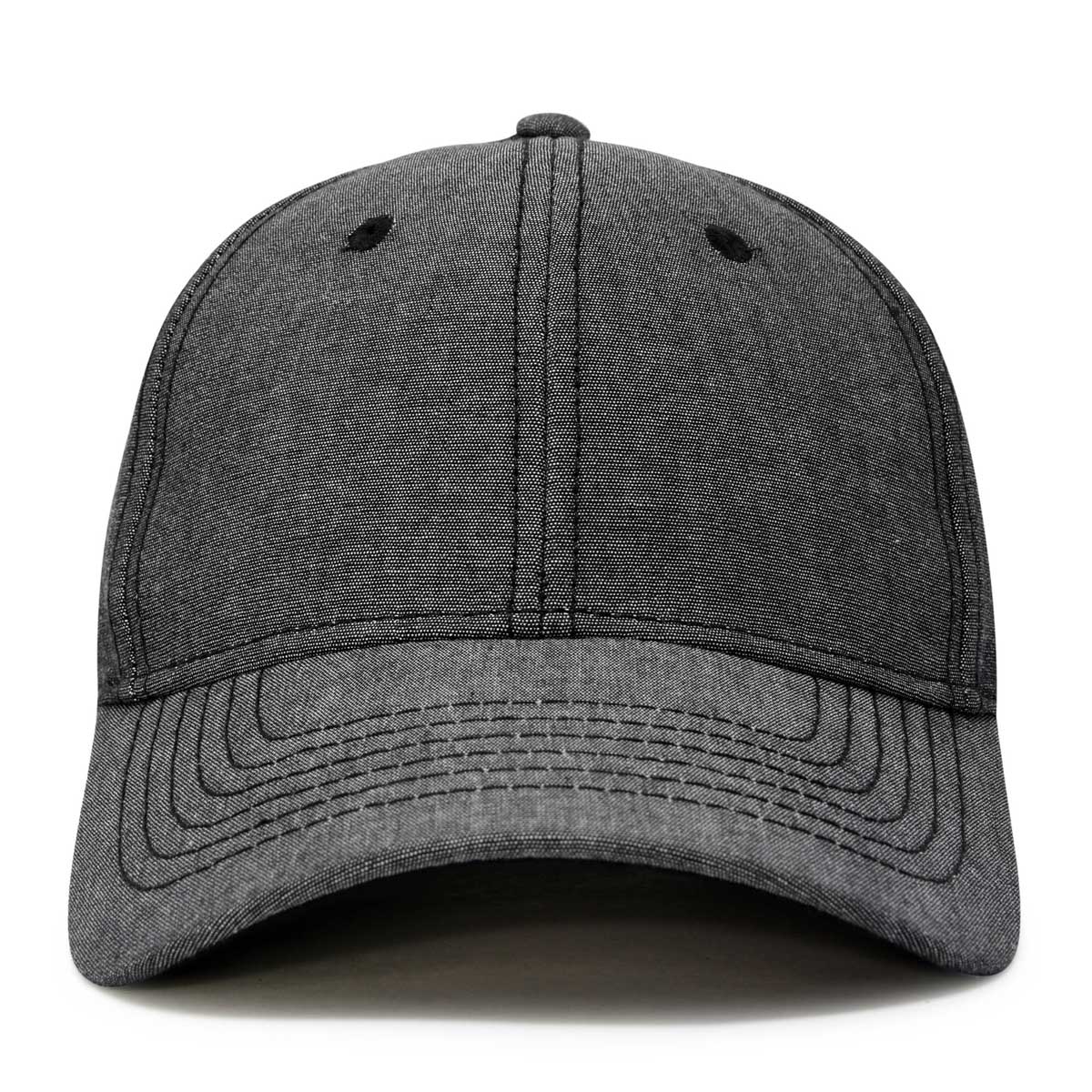 Chambray Low Crown Baseball Cap 6 Panel Hat – Dalix