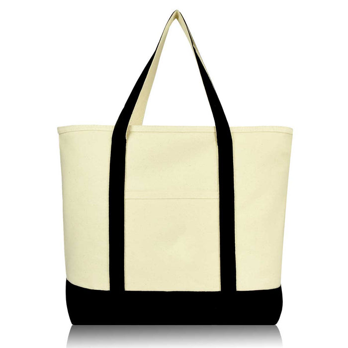 black cotton canvas tote bag