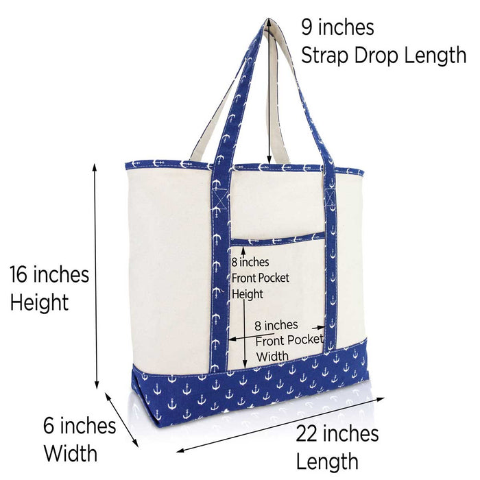 DALIX Large Tote Bag Shoulder Bags Personalized Gifts Ballent Blue Anc