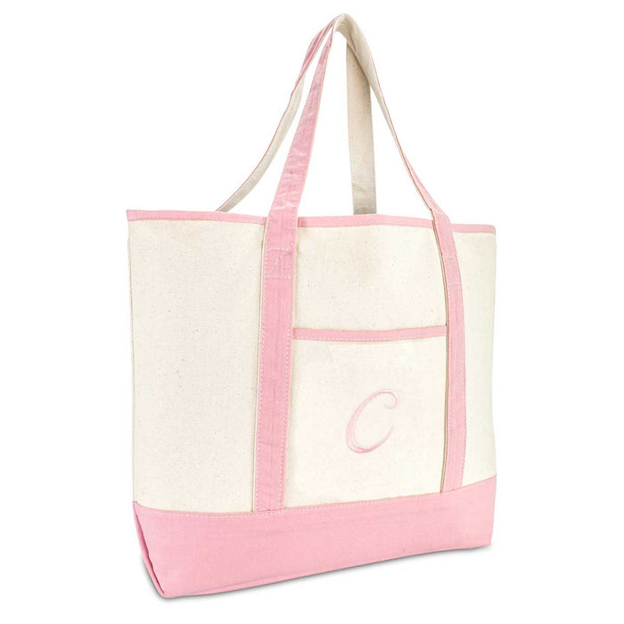 pink cotton tote bag