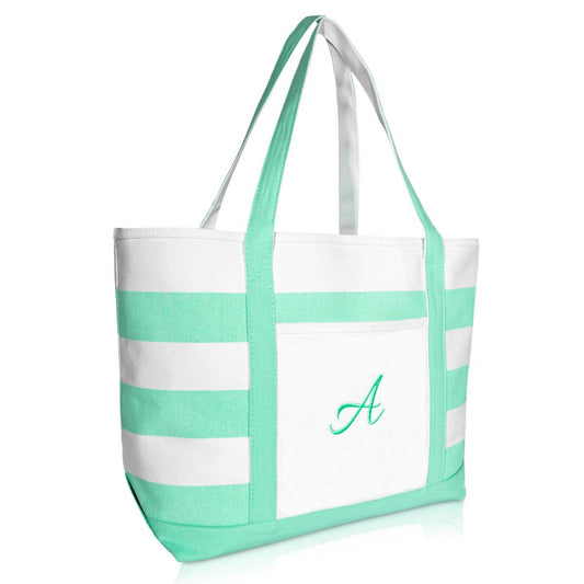 Monogrammed Boat Tote Bridesmaid Travel Beach Monogram Canvas Large