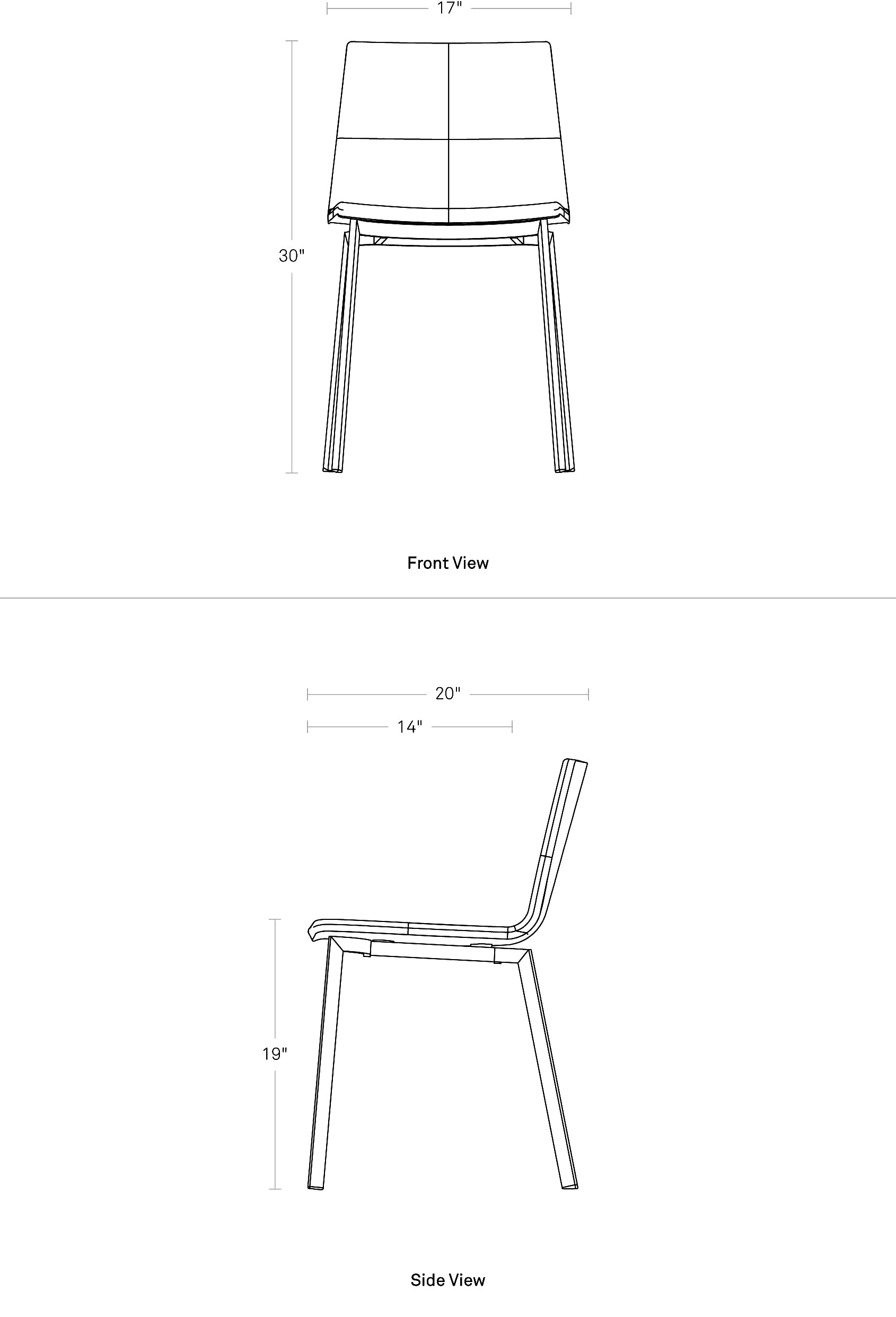 Blu Dot Between Us Dining Chair Dimensions