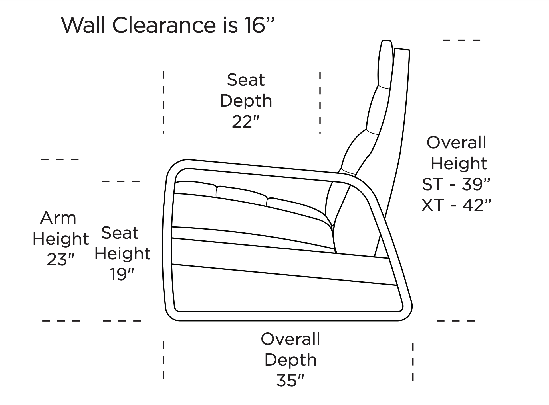 “Elton Recliner Dimensions