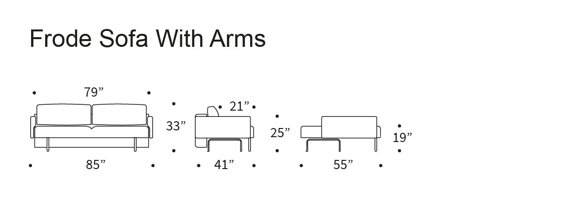 Frode Dark Styletto w Arms Dimensions