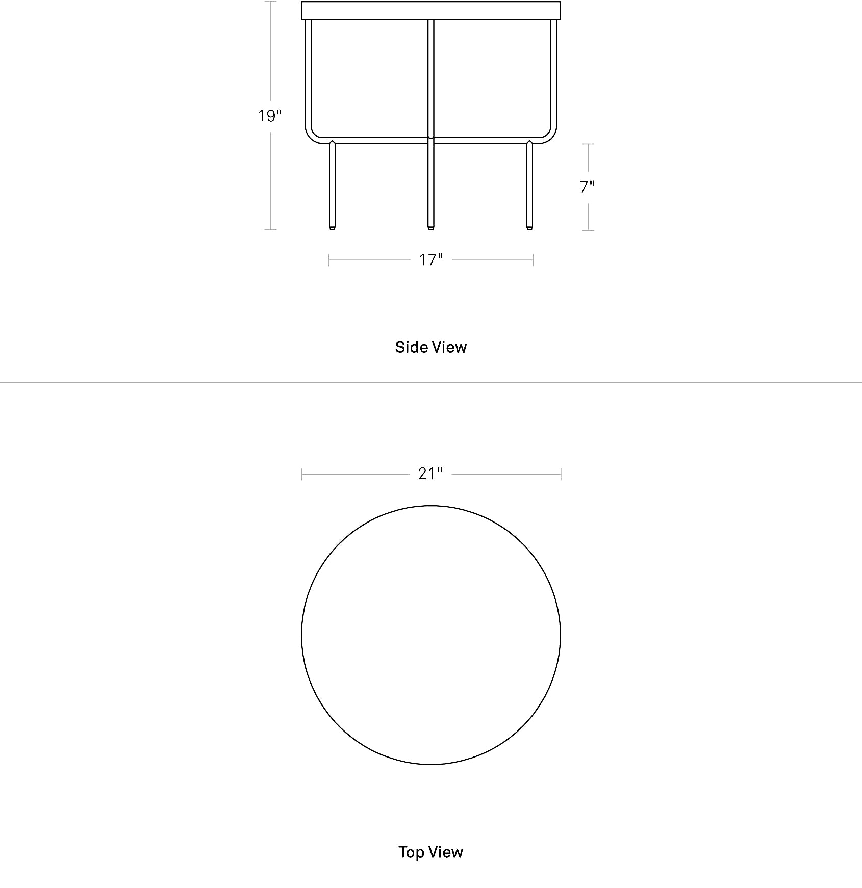 Roundhouse Low Side Table Dimensions