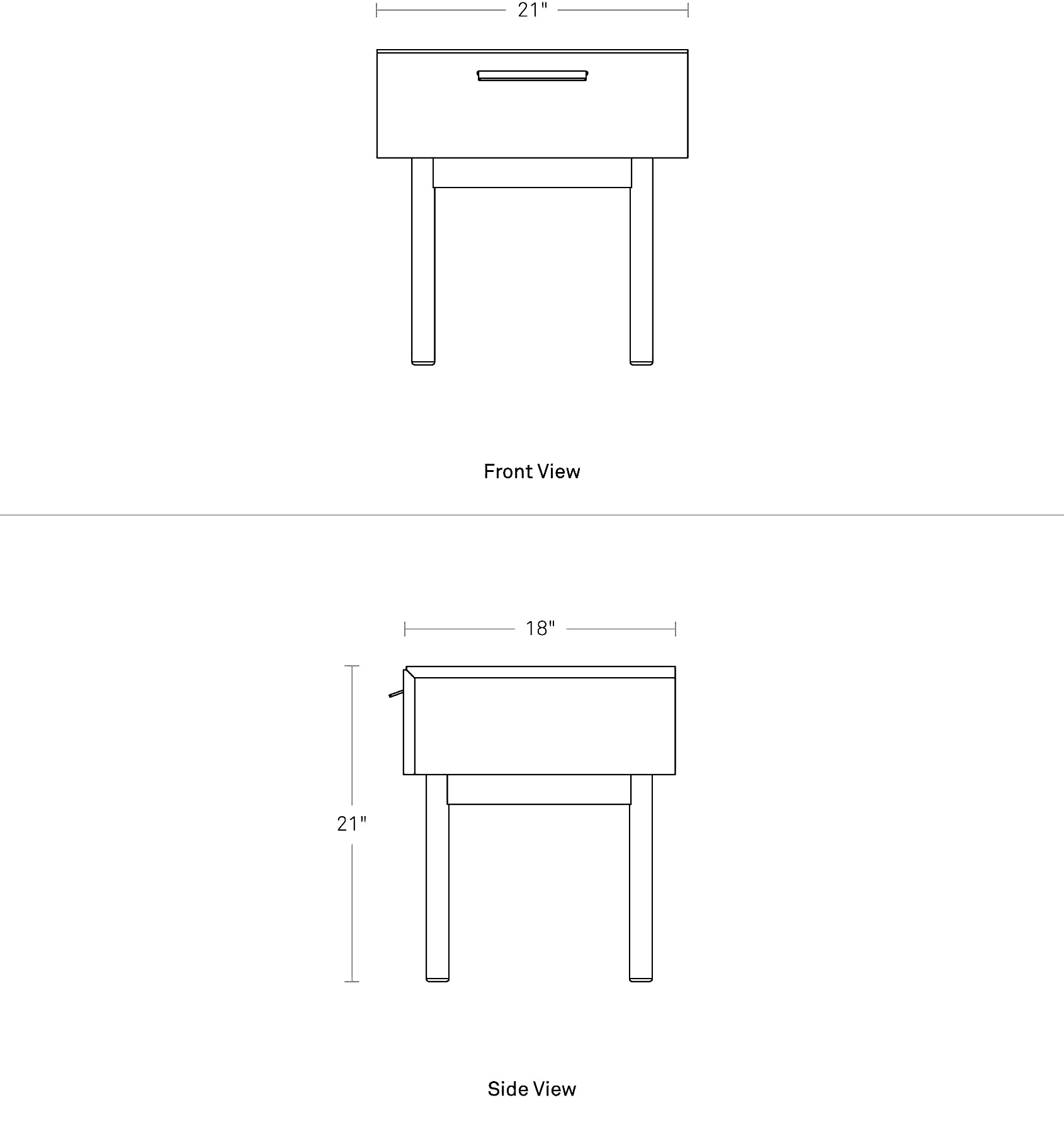 Shale Bedside Table Dimensions