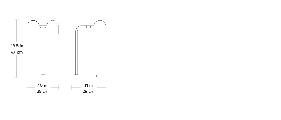 Tandem Table Lamp Dimensions
