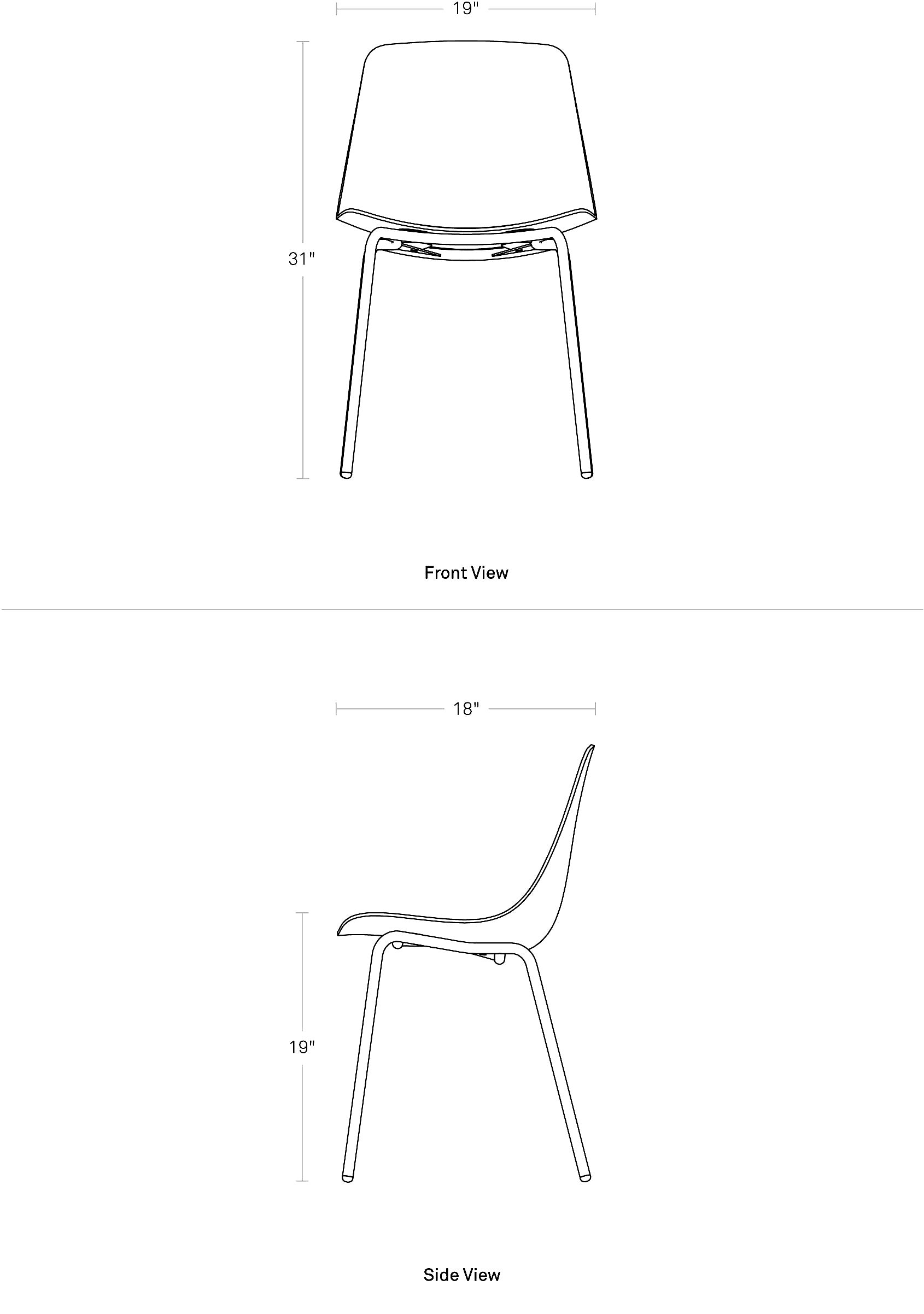 Blu Dot Clean Cut Dining Chair Dimensions