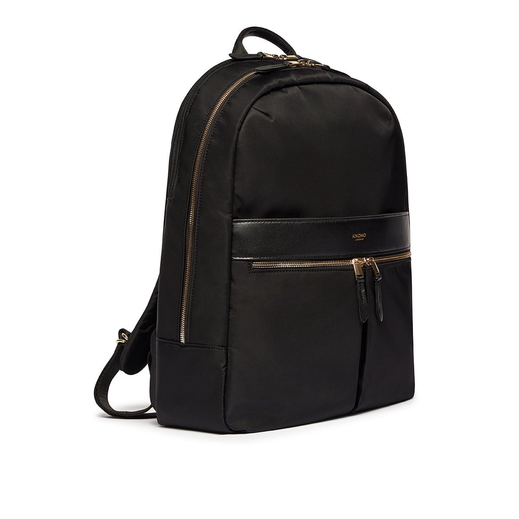 Beaufort Laptop Backpack - 15.6&quot; - Black / Gold Hardware | KNOMO